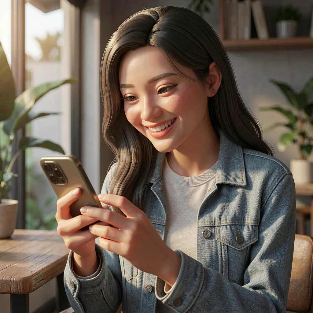 Stylish Filipino woman using the 5N5N casino app on her smartphone enjoying smooth mobile gameplay and modern casino design